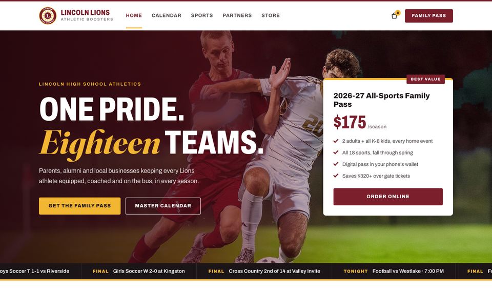 Multi-Sport Hub template preview